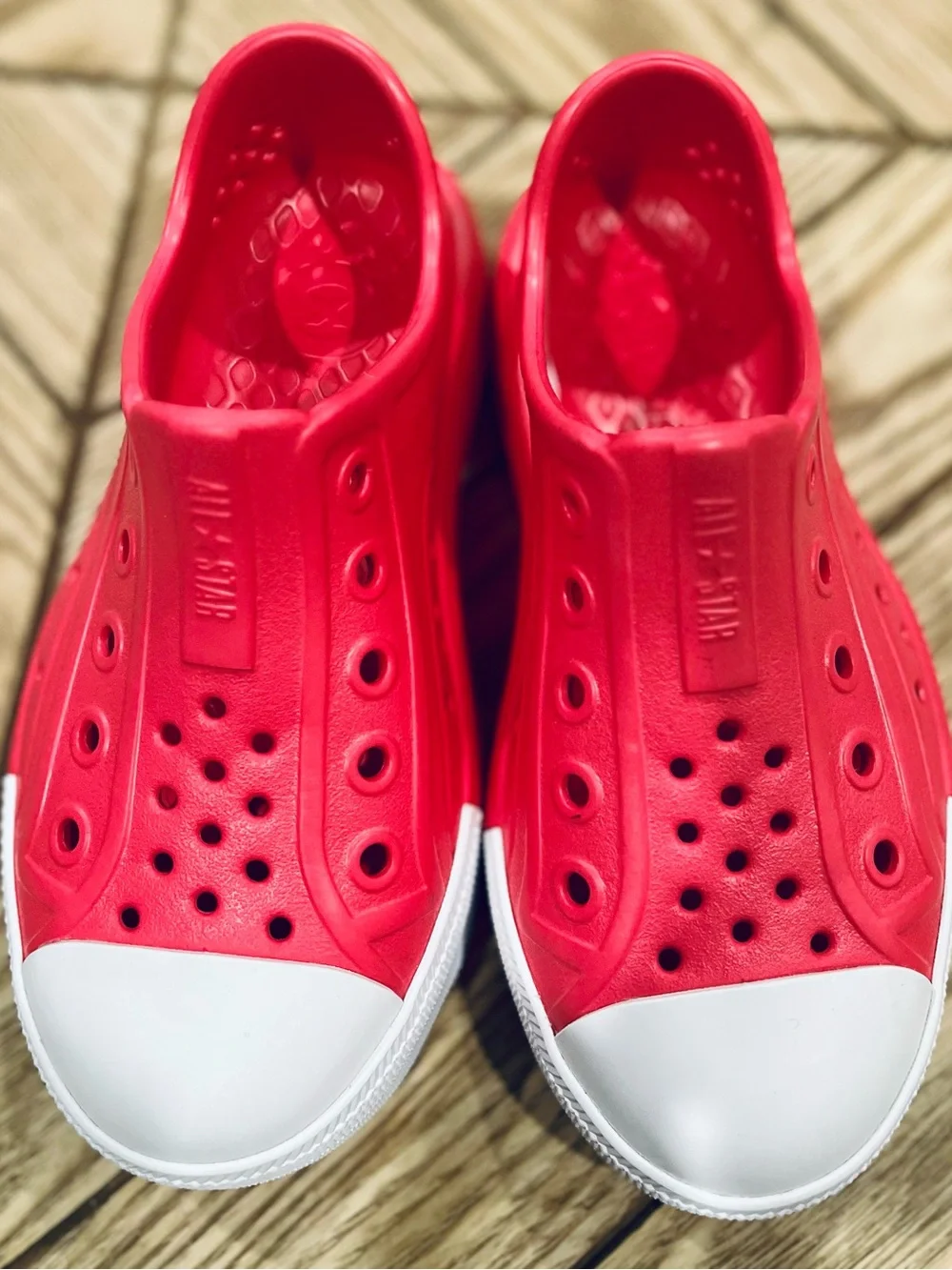 Converse Kids Hot Pink Slip-On Sneakers with White Toe